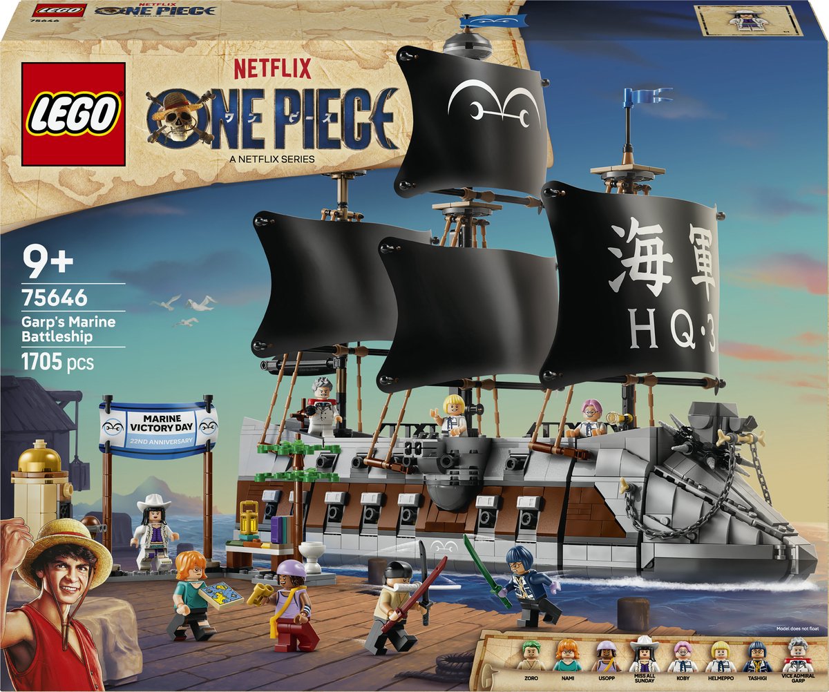 Lego one piece het slagschip van garp