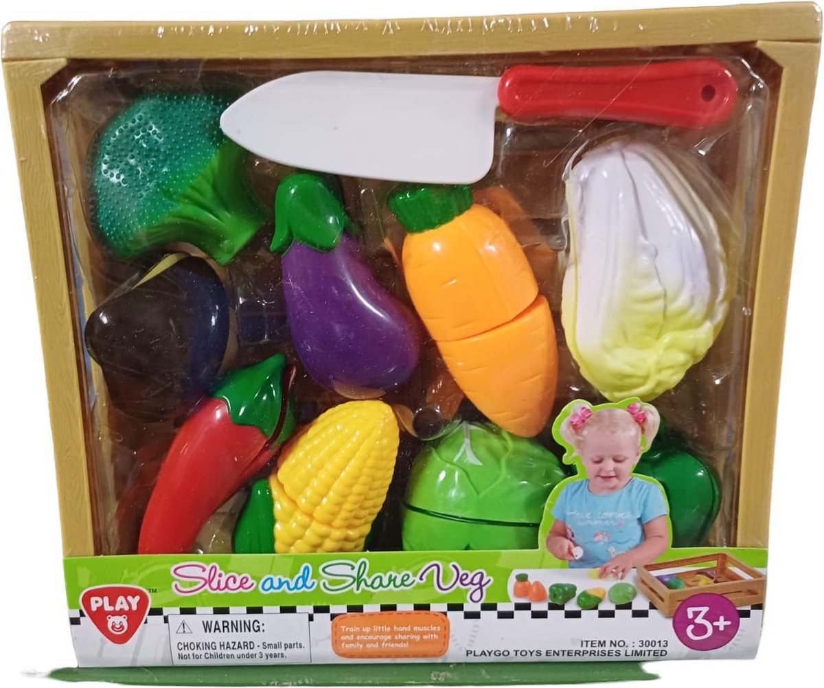 Playgo geschnittenes Spielzeuggemüse in Kiste - 11 Stück.