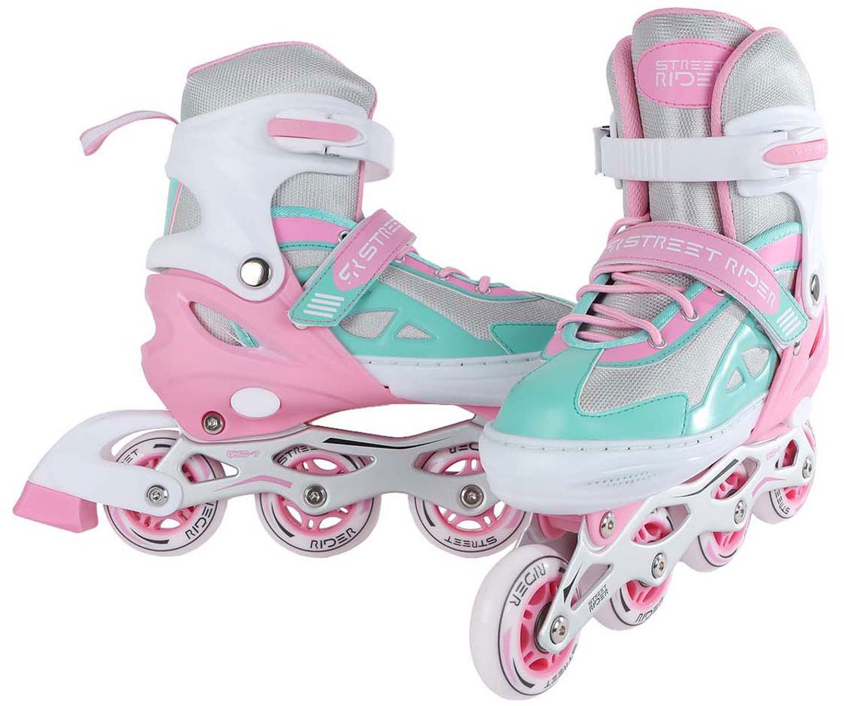 Street Rider Inlineskates, pink-grün, verstellbar, Größe 37-40