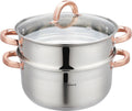 Klausberg 7734 - stoompan - 3 delig - 24 cm - 5 liter- rvs - alle warmtebronnen