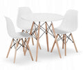 Oskar set ronde eettafel todi ø80 cm wit + 3 eetkamerstoelen osaka wit – eetkamerset – eethoek – scandinavisch design - compact en modern – geschikt voor keuken, eetkamer en woonkamer - ideaal voor kleine ruimtes