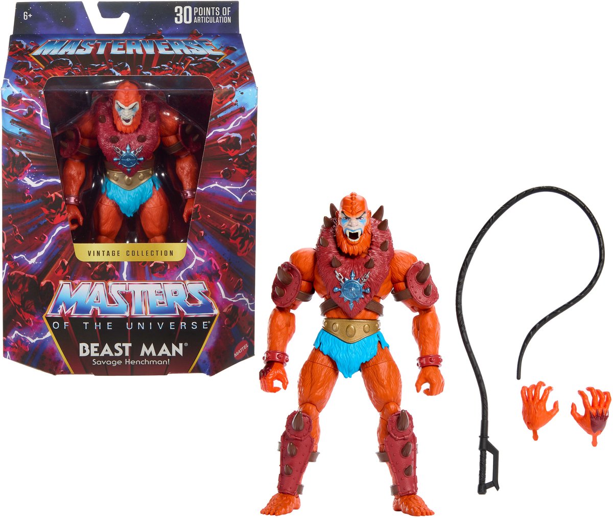 Masters of the universe mattel masterverse action figure vintage collection: beast man 18 cm action figuur