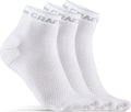 Craft fietssokken zomer unisex wit - core dry mid sock 3-pack white-34 36