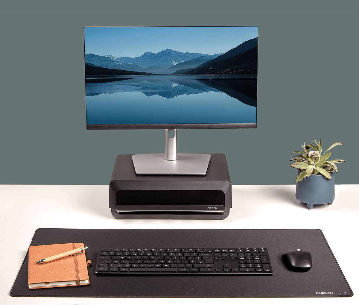 Bureauonderlegger fellowes 100139320 zwart rubber, stof