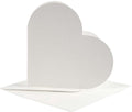 Creotime hartvormige kaarten, afmeting kaart 12,5x12,5 cm, afmeting envelop 13,5x13,5 cm, off-white, 10sets
