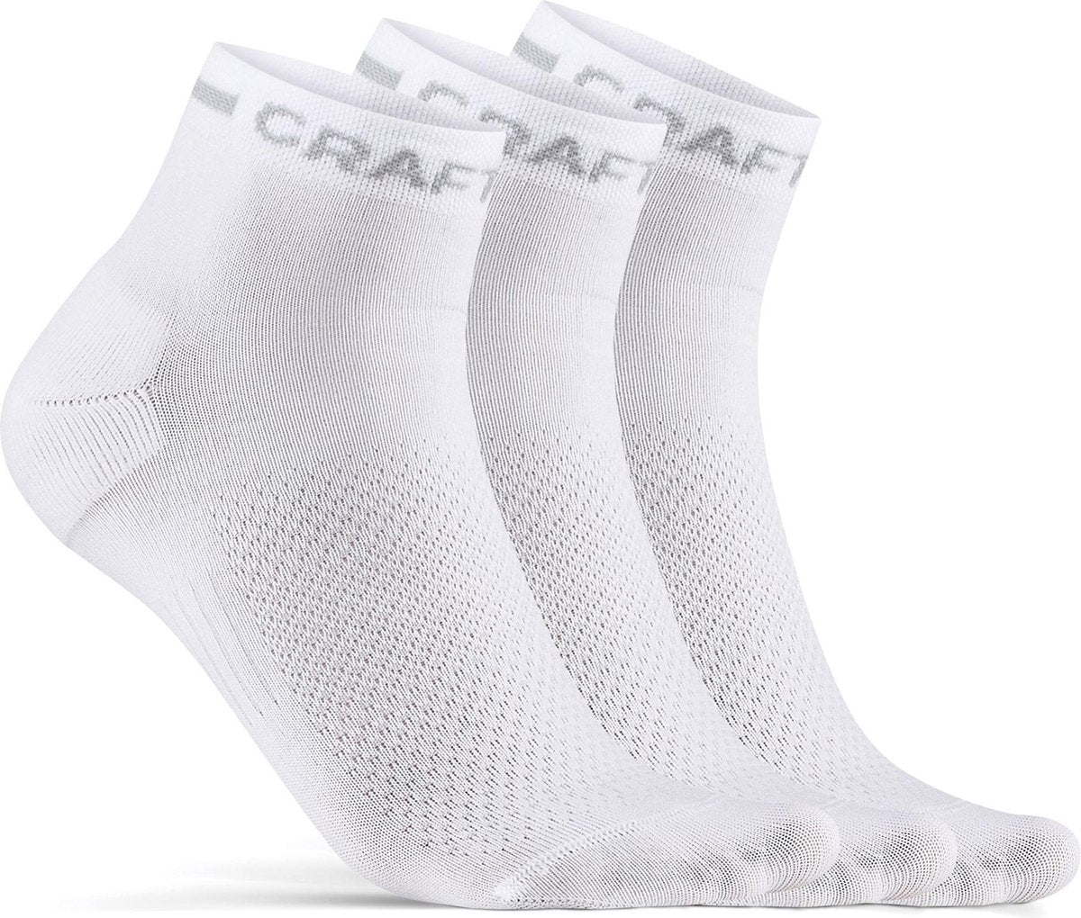 Craft active mid sock 3-pack unisex sportsokken - wit 43-45