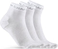 Craft fietssokken zomer unisex wit - core dry mid sock 3-pack white-34 36 34-36