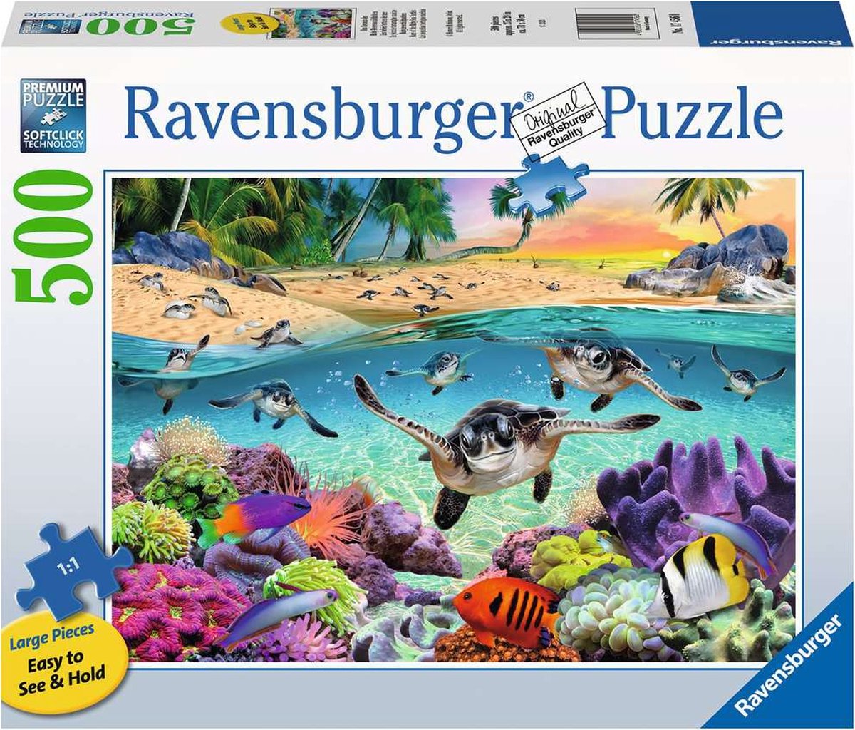 Ravensburger Puzzle Baby-Meeresschildkröten, 500 Teile.