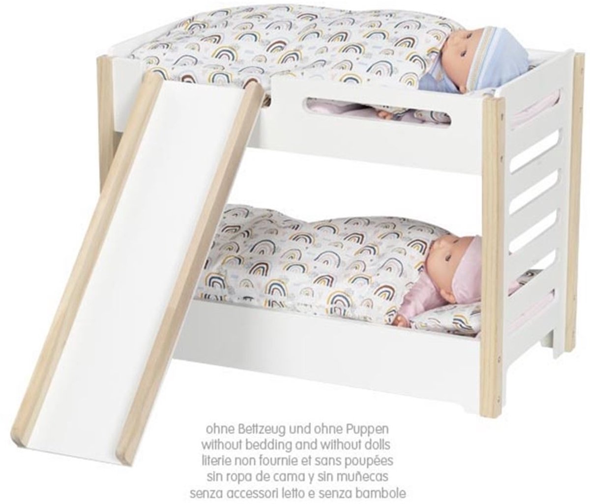 Goki Puppen-Etagenbett aus Holz mit Rutsche
