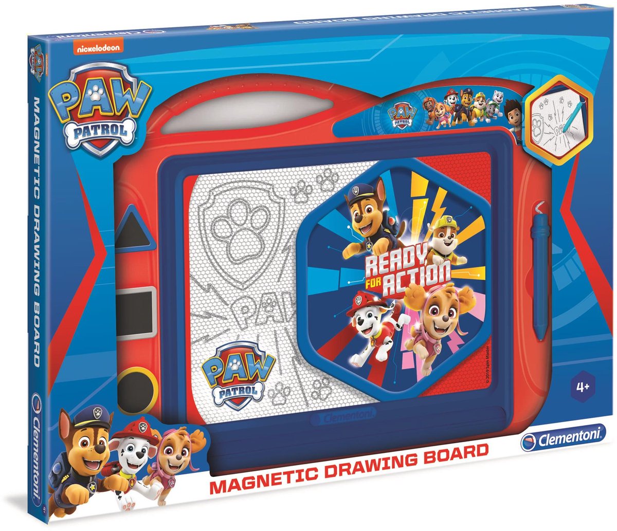 Clementoni paw patrol magnetisch tekenbord uitwisbaar - tekenen en knutselen voor kinderen - creatief magneetbord met 3 stempels - kind vanaf 4 jaar