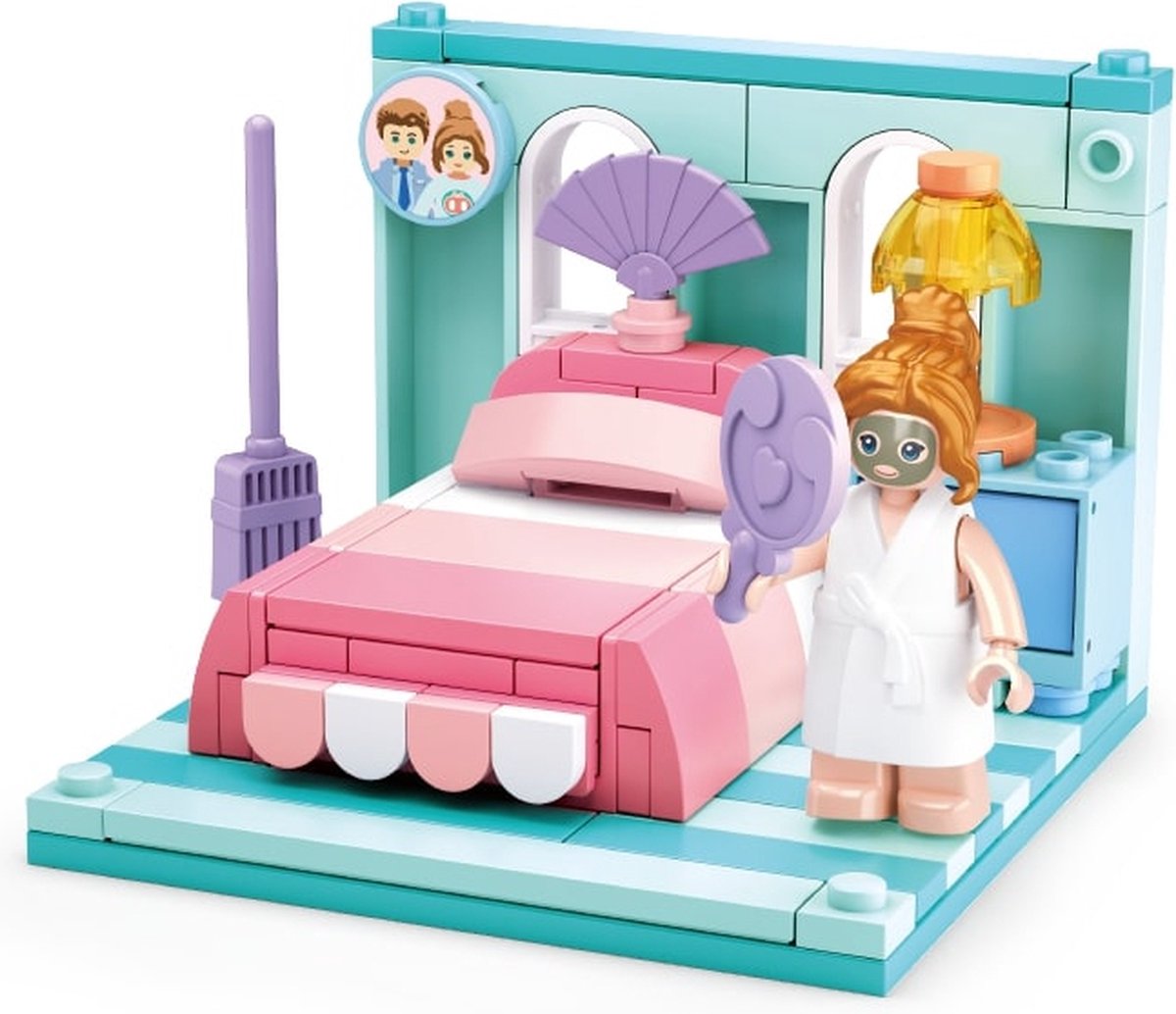 Sluban mini handcraft slaapkamer bouwspeelgoed kinderen vanaf 6 jaar – constructiespeelgoed modelbouw mini kamer – bouwdoos met 109 bouwstenen en 1 minifiguur – m38-b0757f