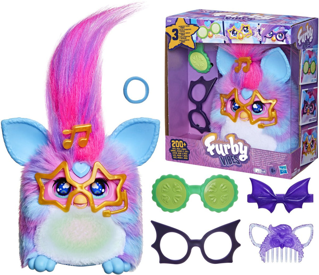 Hasbro furby interactieve knuffel blue razz met accessoires.