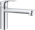Grohe via keukenmengkraan – medium uitloop – draaibare uitloop (140°) – lood- en nikkelvrij ( zero) – chroom