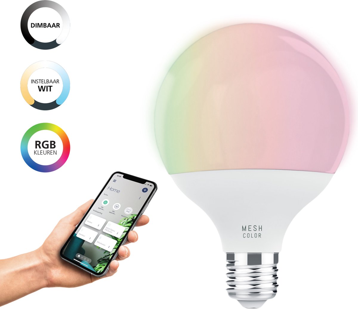 Eglo connect.z smart led lamp - e27 - ø 9,5 cm - instelbaar rgb wit licht - dimbaar- zigbee