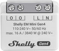 Shelly em mini gen4 - compacte energiemeter 16a - wi-fi, bluetooth en zigbee