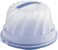 Rotho fresh cakedoos tulband - bpa vrij - met afsluitbare clips - handig mee te nemen door handgreep - horizon blauw