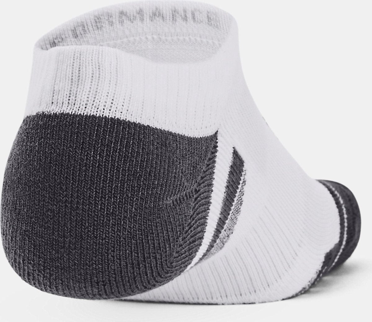 Under armour ua performance tech 3pk ns-wht unisex sportsokken - wit - jet grijs 43-47