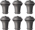 Vacuvin vacu vin wijnstoppers set van 6 – reserve afsluitdoppen voor wine saver – herbruikbaar – grijs