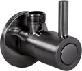 Differnz hoekstopkraan gun metal - met rozet - toiletkraan