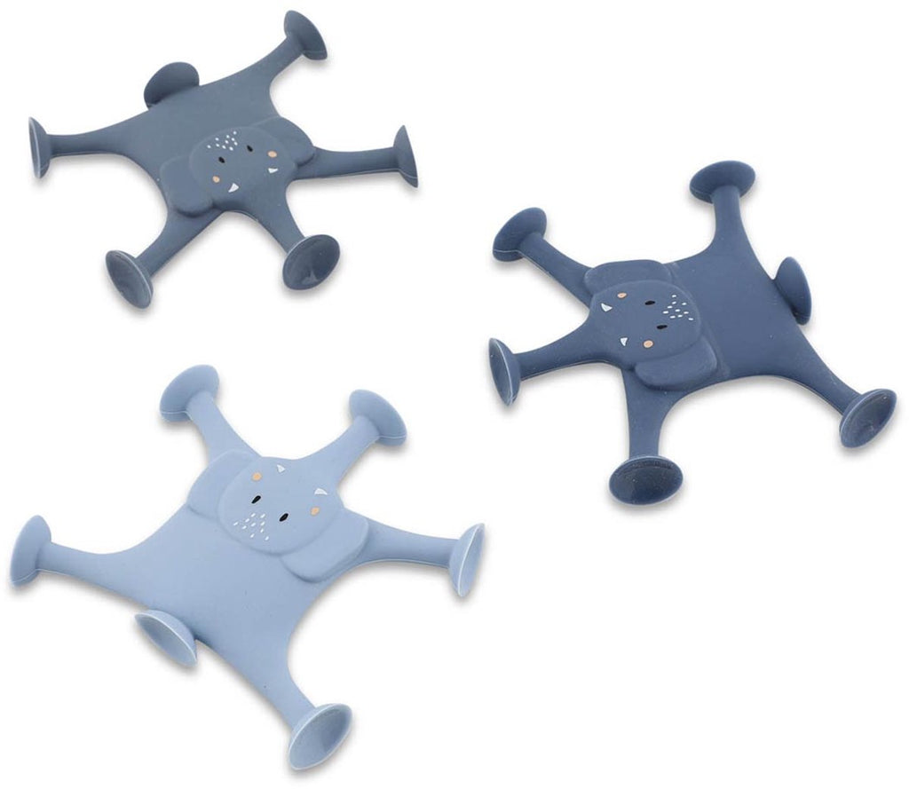 Trixie dierenspel met zuignappen â€“ mrs. elephant â€“ 3-delige badpretset van siliconen - blauw