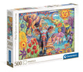 Clementoni Puzzle-Kunstwerk Elefanten Karneval, 500 Teile.