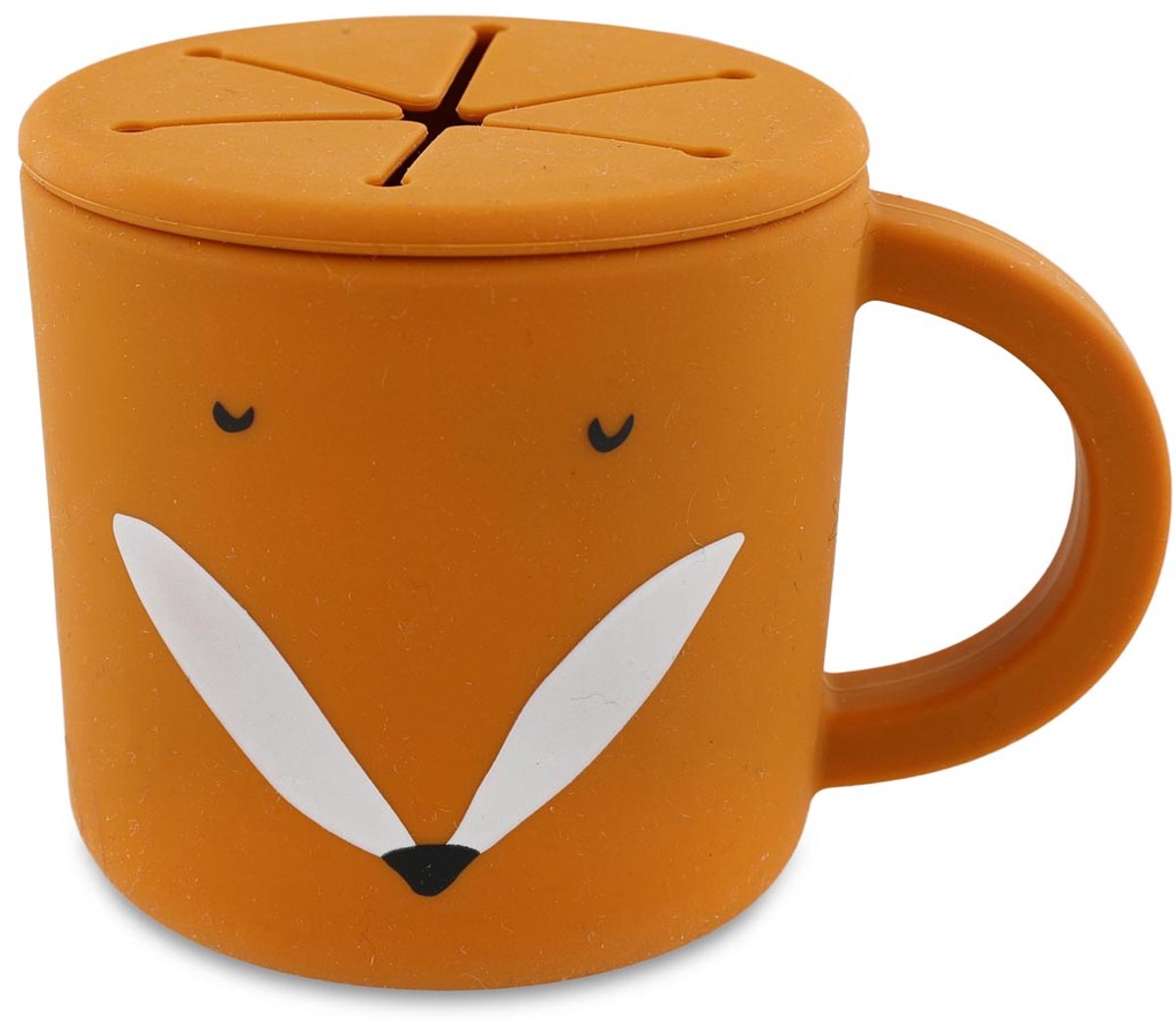 Trixie snackbeker - mr. fox - snack cup - kinderservies - voor baby's vanaf 4 maanden - van siliconen - geschikt voor de vaatwasser