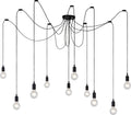 Lucide fix - hanglamp - 10xe27 - geschikt voor vide en hoge plafonds - zwart