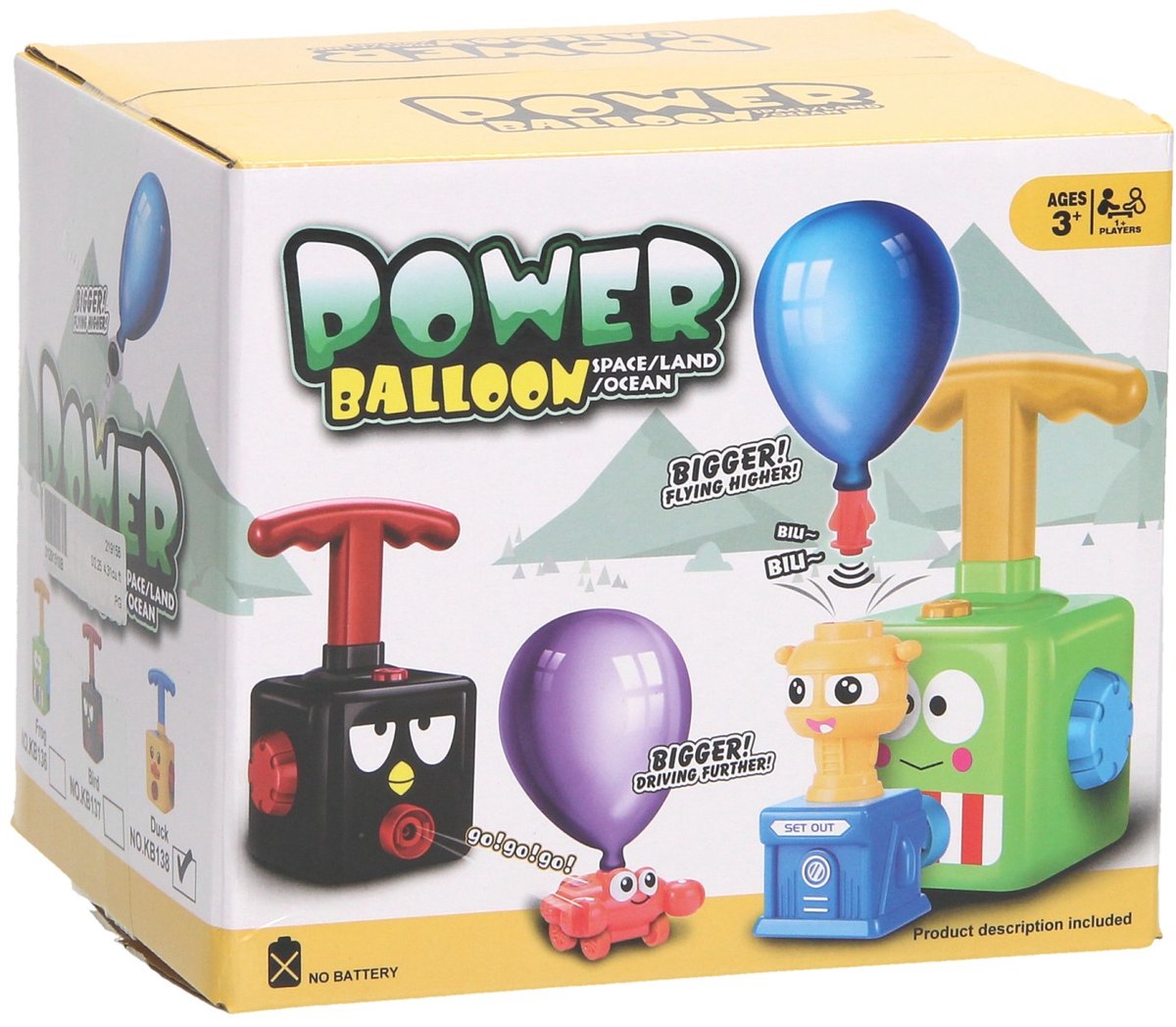 Spielset mit Ballon-Power-Autos