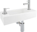 Differnz fonteinset sapon - met unieke ingebouwde zeepdispenser - wit
