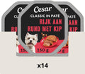 Cesar hondenvoer - classic - rund in paté - maaltijdkuipjes 14x150g