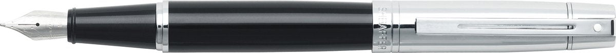 Sheaffer vulpen - 300 e9314 - m - black barrel chrome cap chrome plated - sf-e0931453
