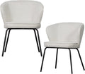 Woood admit eetkamerstoelen - bouclé - naturel - set van 2