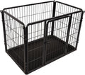 Flamingo hondenren – puppyren – hondenkennel – hondenbench – kazan zwart s – 93x59x64cm – metaal met epoxy coating – schuifslot – uitneembare lade – voor kleine honden – binnen