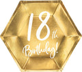 Party-decoration borden 18th birthday goud (6 stuks)