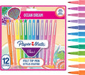 Paper mate flair viltstiften | markers met een gemiddelde punt (0,7 mm) | assorti oceaan droom kleurstiften | voor kinderen volwassenen kleuren, dagboeken meer | 12 stuks