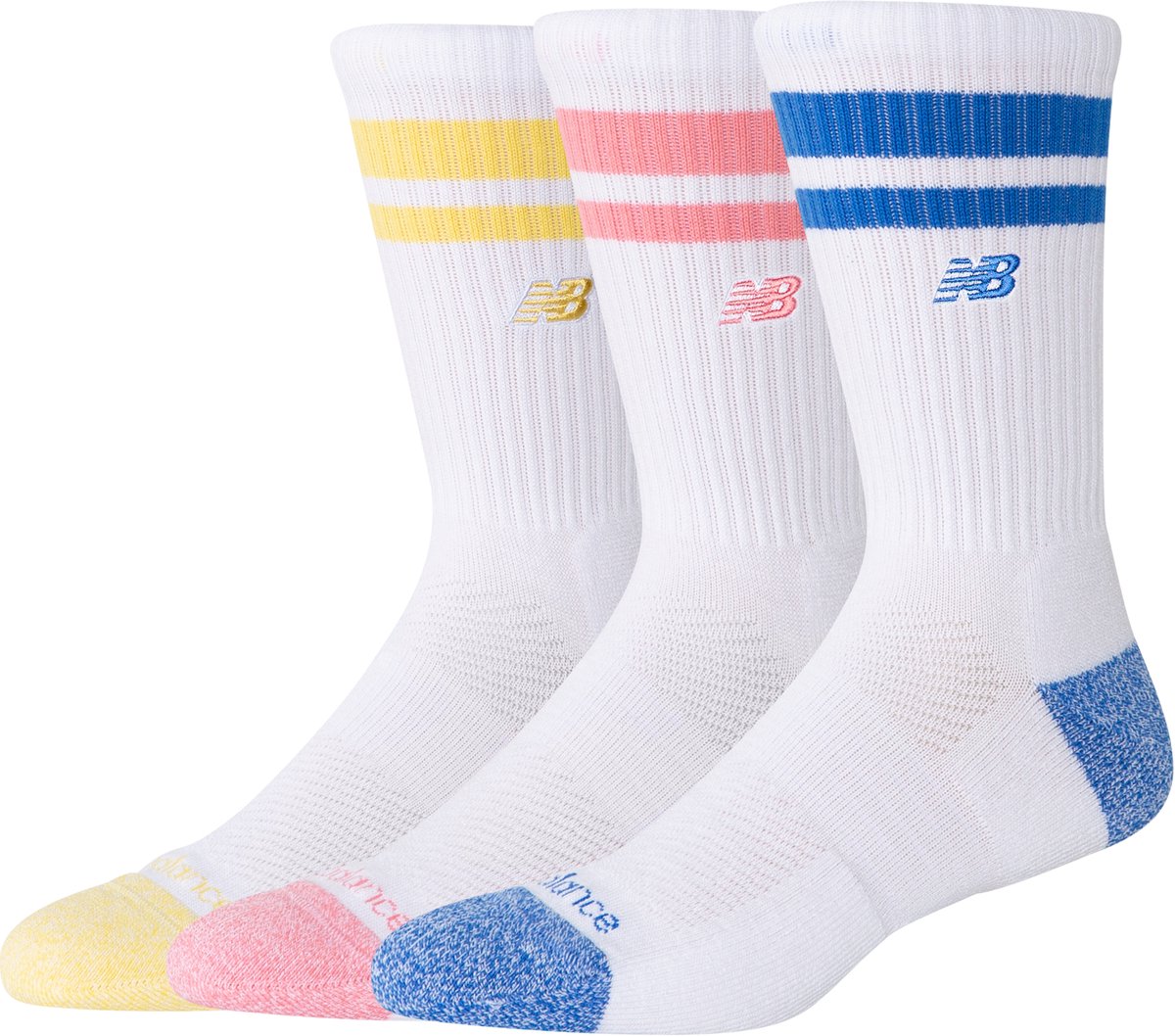 New balance active lifestyle sock striped crew sock 3 pack unisex sportsokken - blue bird 47-50