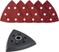 Wolfcraft - multitool schuurset voor hout - schuurzool starlock 95 mm - schuurpapier korrel 40, 80 en 120 - 4236000
