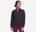Skechers skechsoft elevate 1 4 zip dames trui - zwart