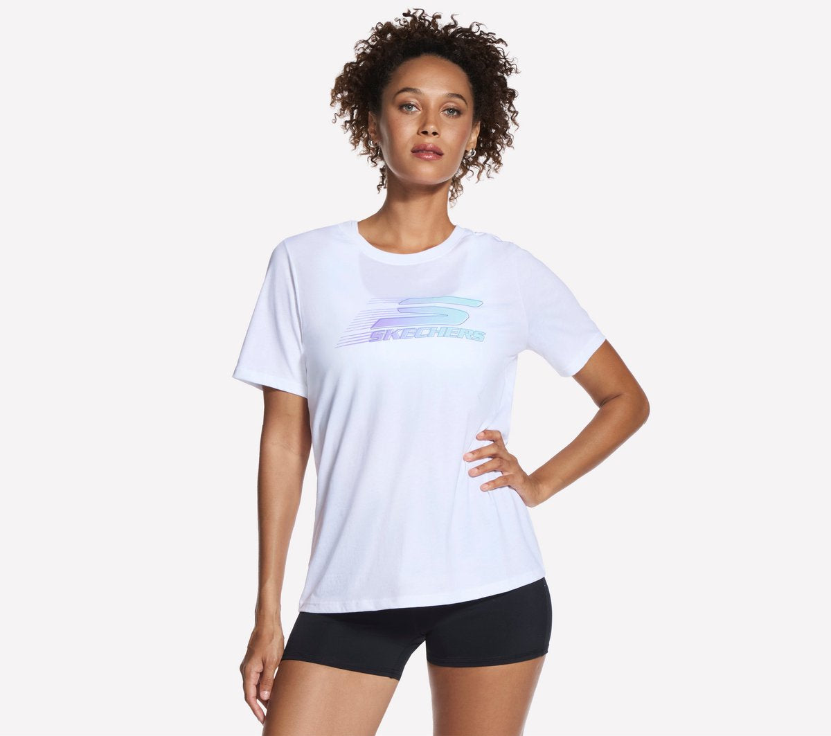 Skechers gorun graphic tee dames t-shirt - wit