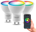 Calex slimme lamp - set van 3 stuks - wifi led verlichting - gu10 - smart lichtbron - dimbaar - rgb en warm wit - 4.9w