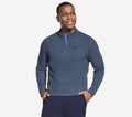 Skechers skechcloud lounge 1 4 zip heren trui - blauw