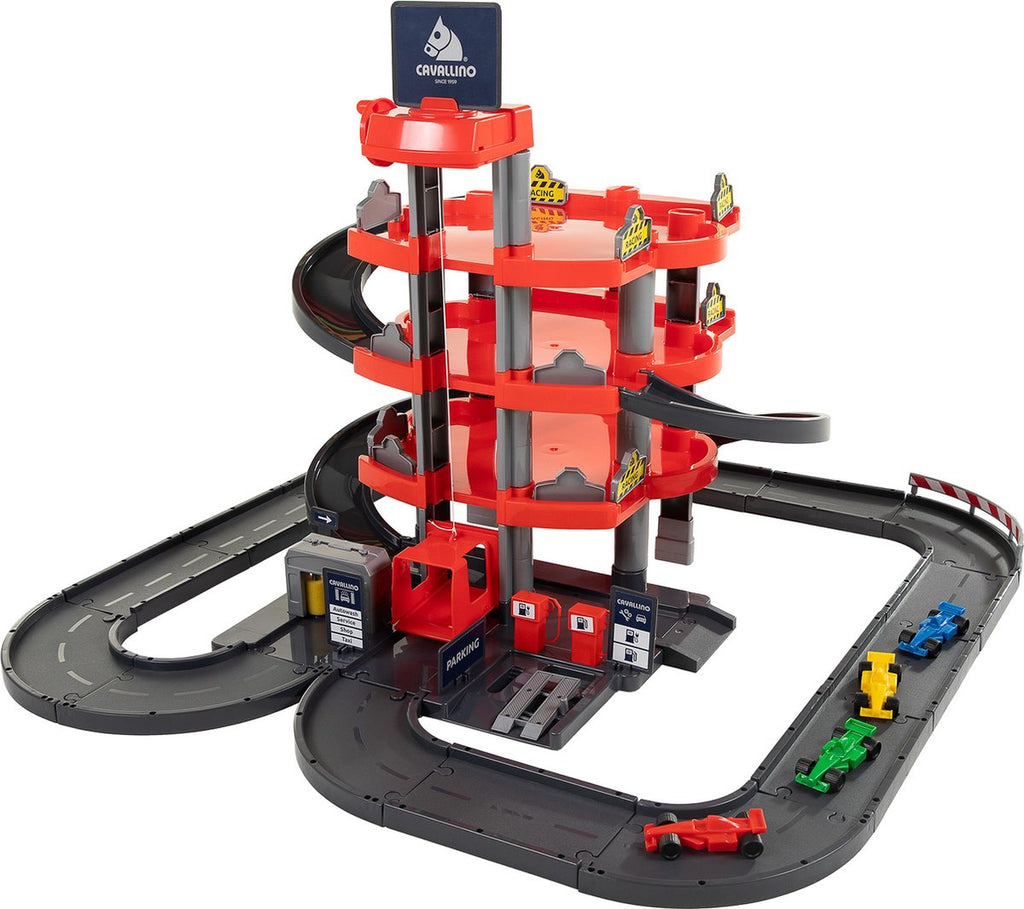 Cavallino Rennparkhaus mit 4 Etagen und Autospielset
