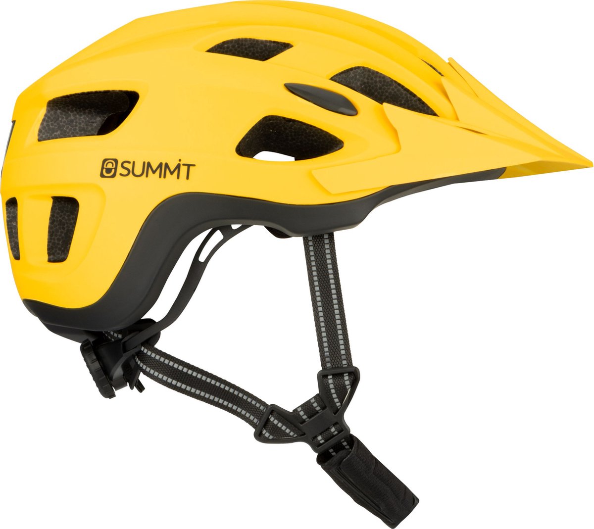 Summit fietshelm - met led verlichting - verstelbaar 55-59 cm- geel