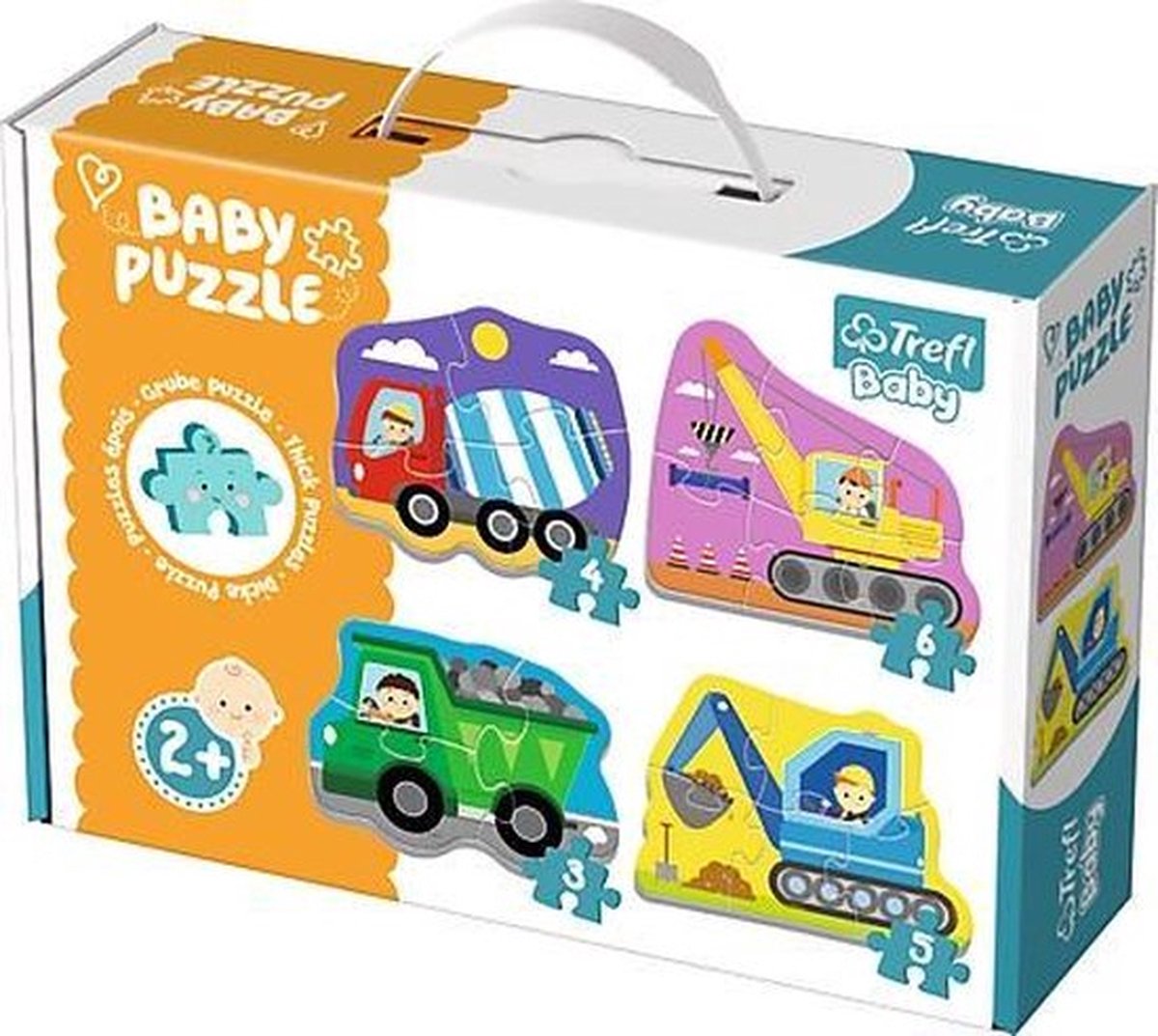Trefl - baby puzzel - voertuigen op de bouwplaats - 18 stukken - grote delen