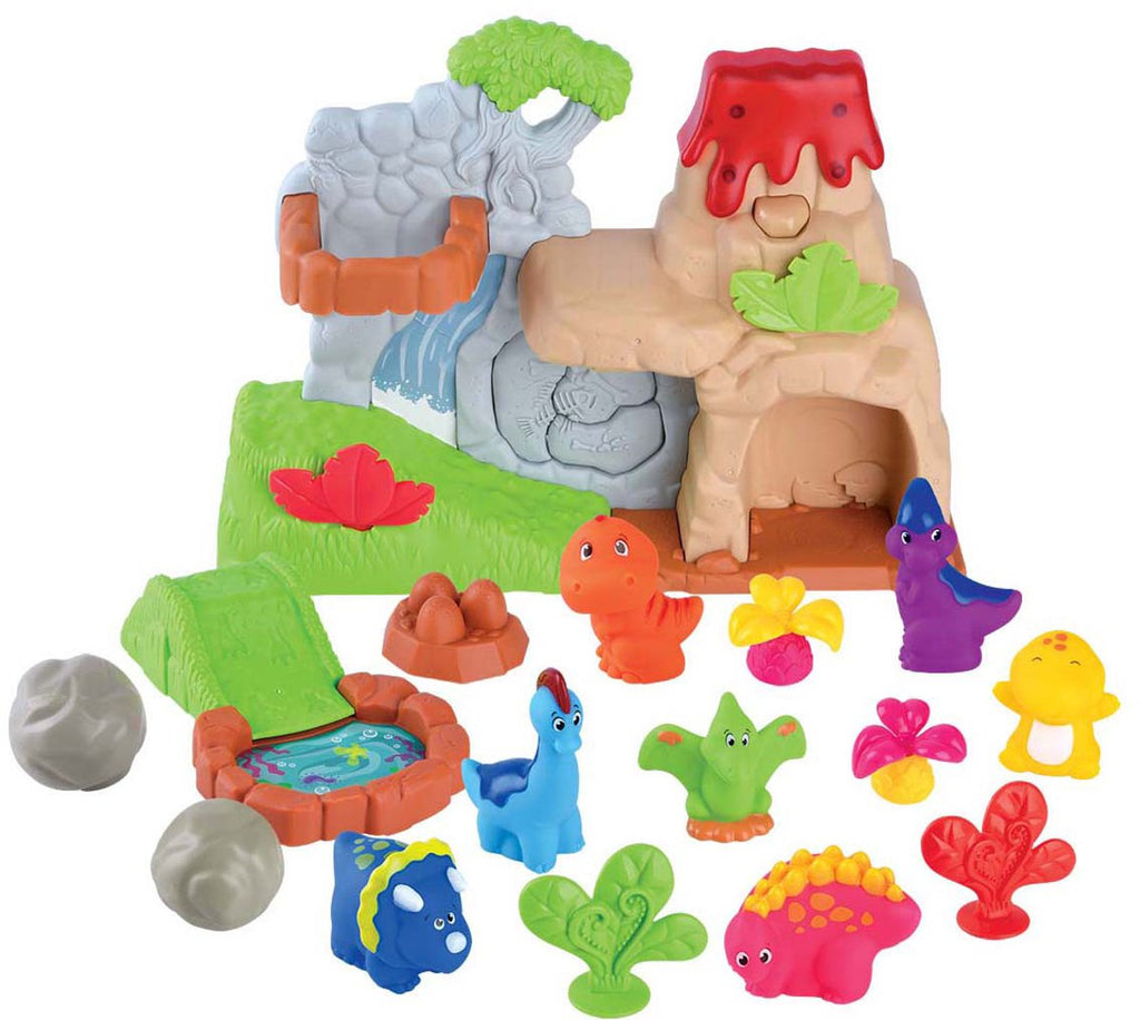 Playgo Dino-Spielset mit Vulkan - 20-teilig.