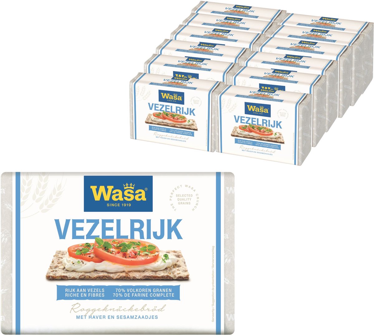 Wasa vezelrijk knäckebröd - 12 x 300g