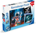 Ravensburger puzzel space - drie puzzels - 49 stukjes - kinderpuzzel