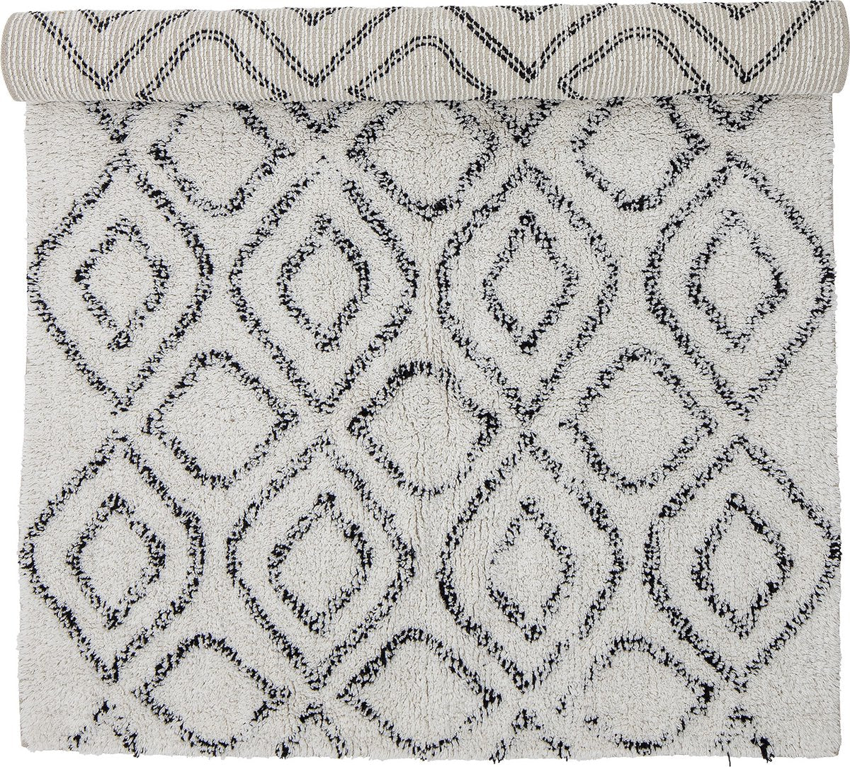 Bloomingville - warda vloerkleed - beige - wol