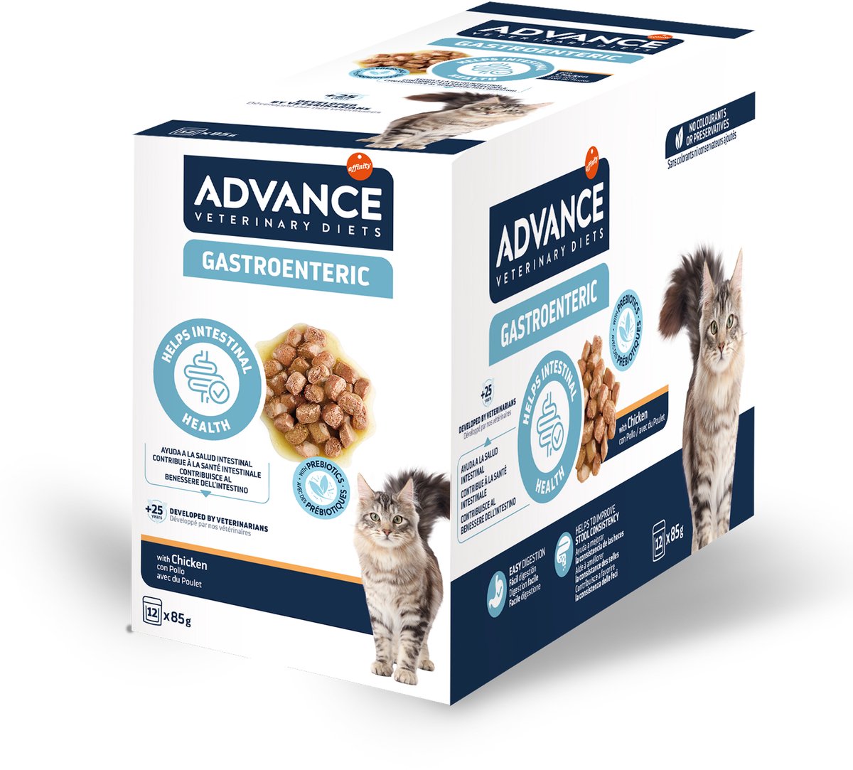 Advance veterinary diet kat gastroenteric - compleet dieetvoer laag vezelgehalte - 12x85gr