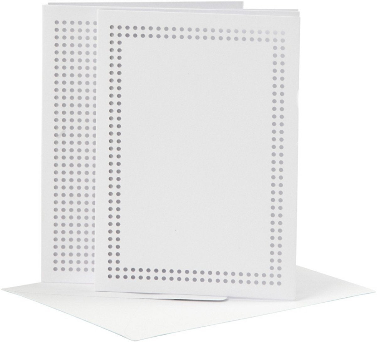 Creativ Company Stickkarten, Kartengröße 10,5 x 15 cm, Umschlaggröße 11,5 x 16,5 cm, weiß, 6 Sets in einer Schachtel